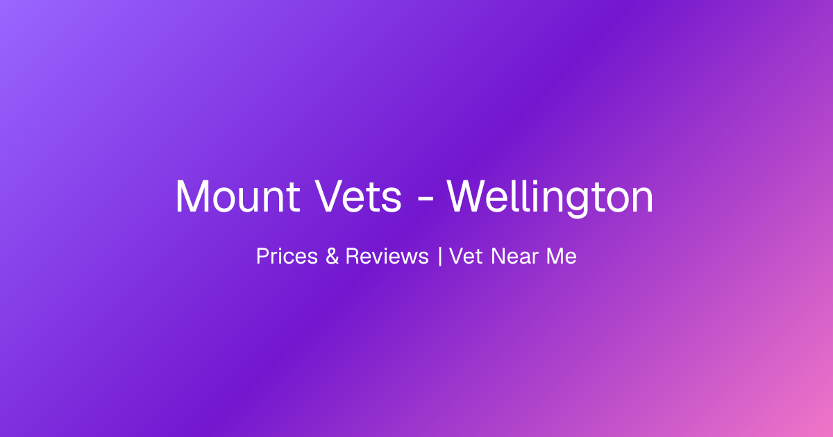 Mount Vets - Wellington, Prices & Reviews | Vet Near Me